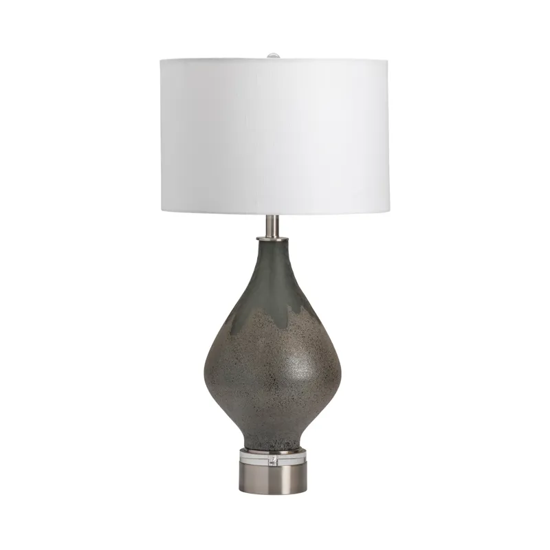Moody Blown & Carved Glass Table Lamp