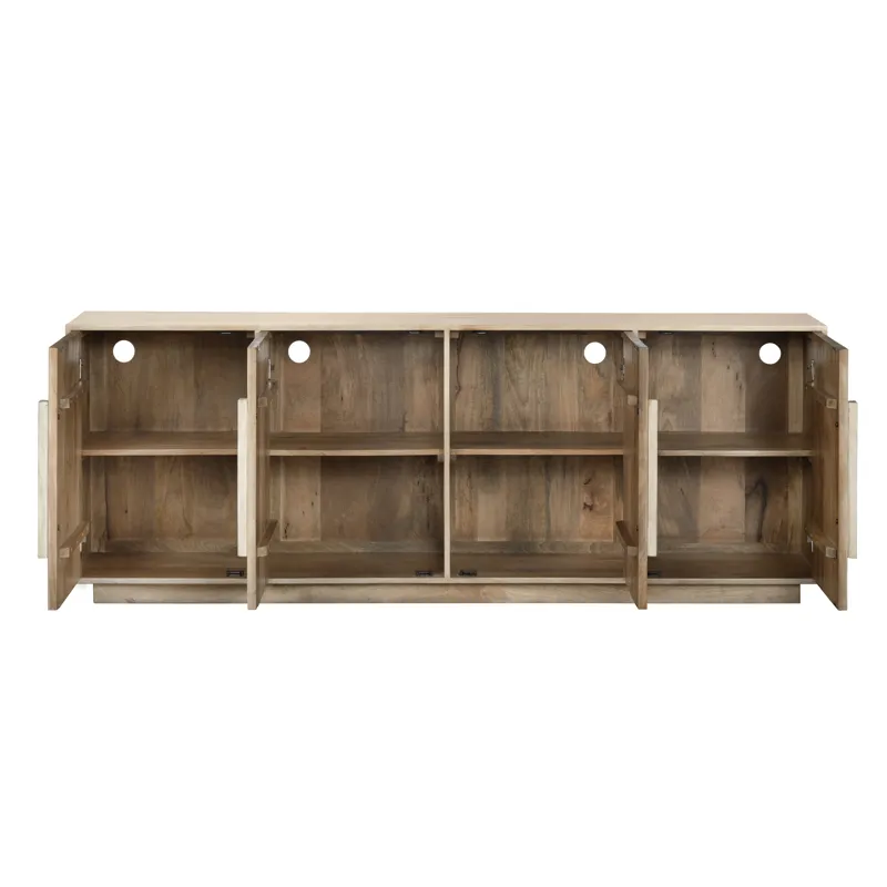 Natural Brown 4-door Media Credenza/ Sideboard
