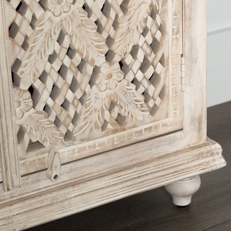 Solid Wood 4-door Media Credenza/sideboard