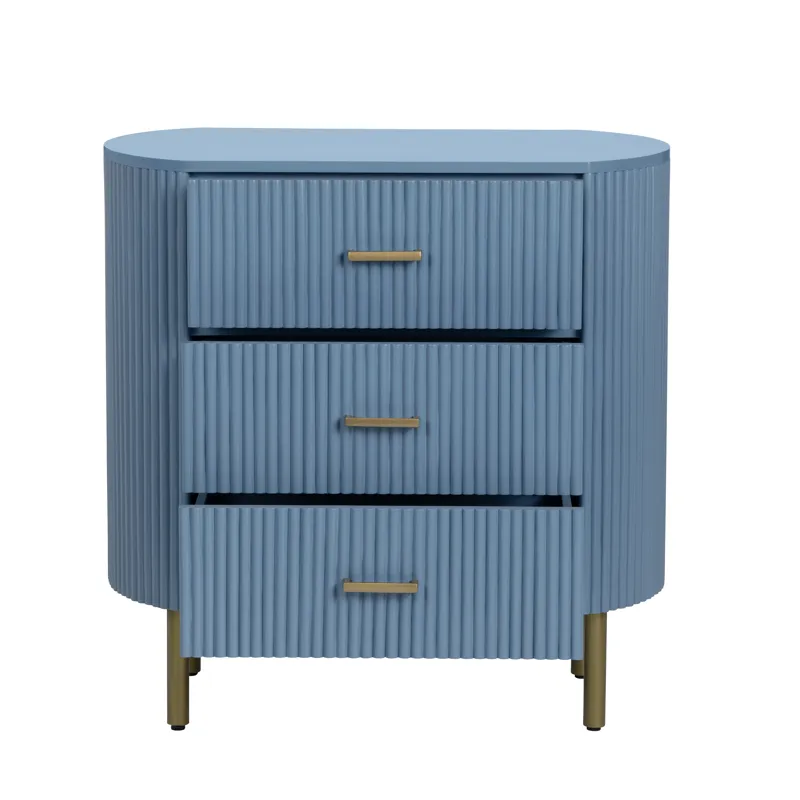 3-drawer Blue Accent Chest