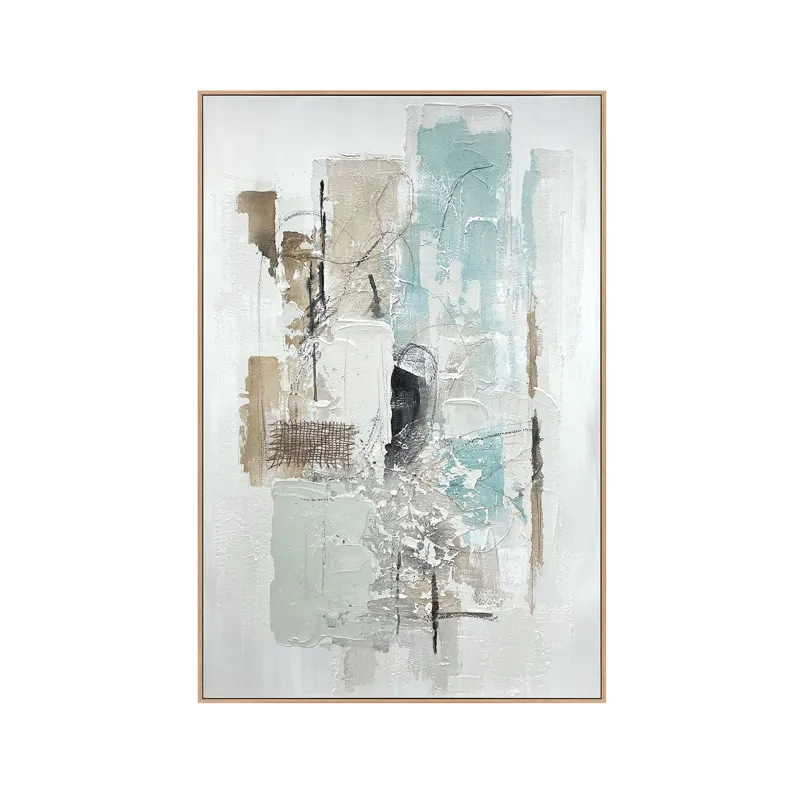 Coastal Breeze Abstract Framed Canvas Wall Art