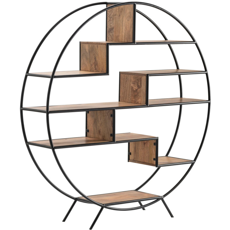 Accord Round Metal and Wood Etagere