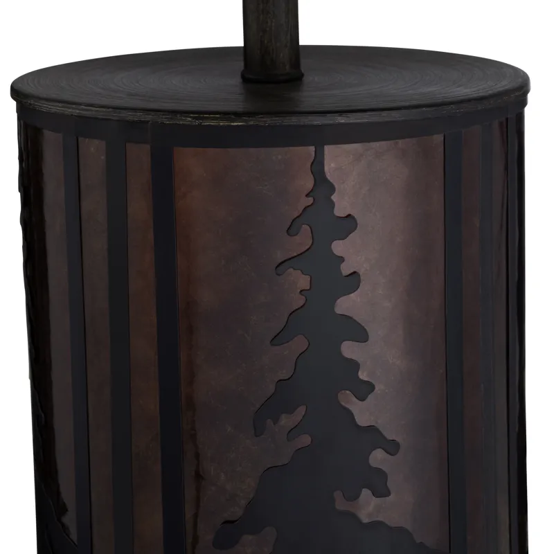 Metal Table Lamp With Nightlight And Mica Shade