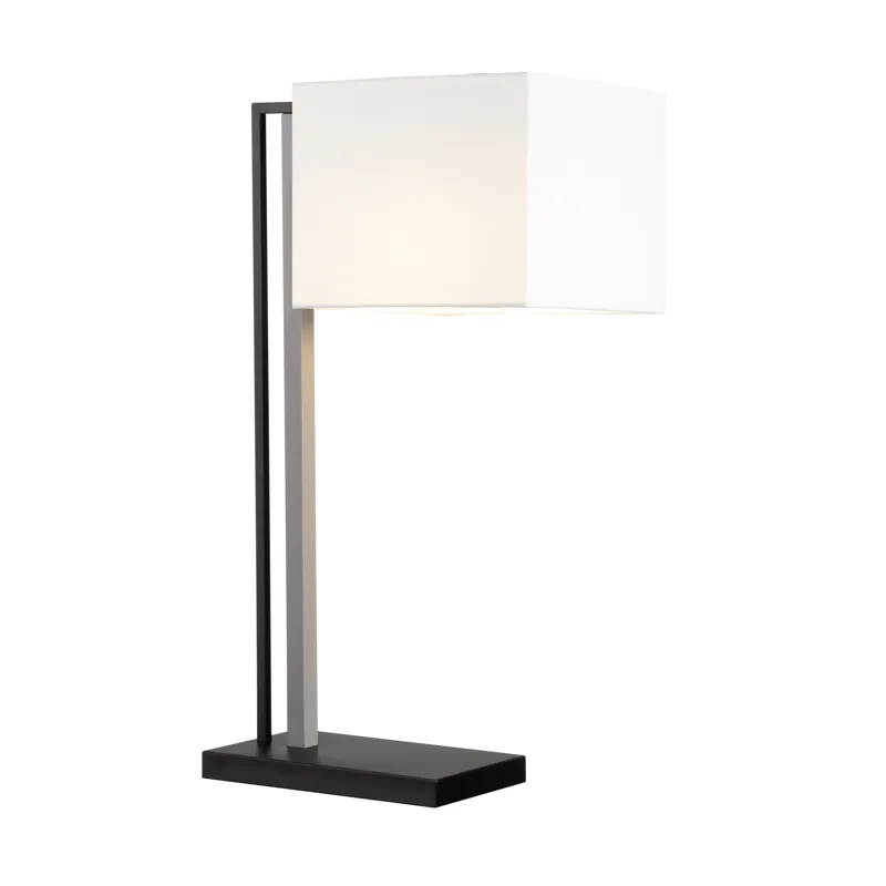 Metal Table Lamp With Linen Shade