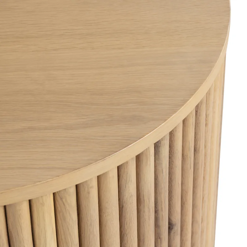 Round Fluted End Table