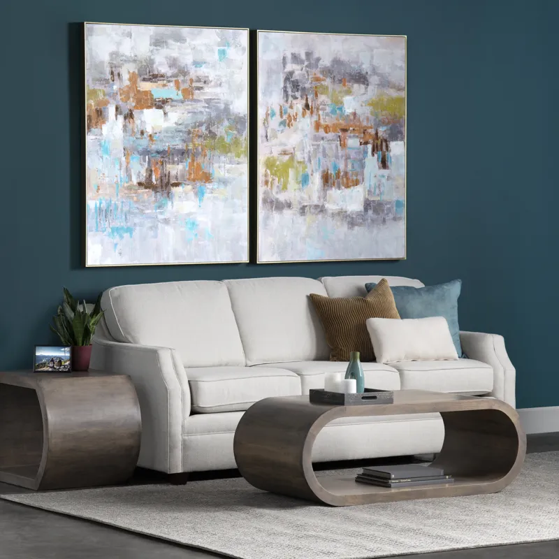 Grey Mango Wood Cocktail Table With Shelf