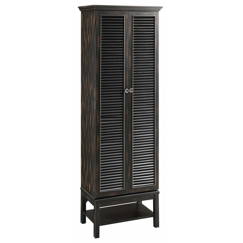 Wilmington Louvered Door Tall Black Cabinet Cvfzr1271 By Crestview Collection At Designer Furniture Gallery Wilmington Louvered Door Tall Black, Tall Black Accent Cabinet With Doors