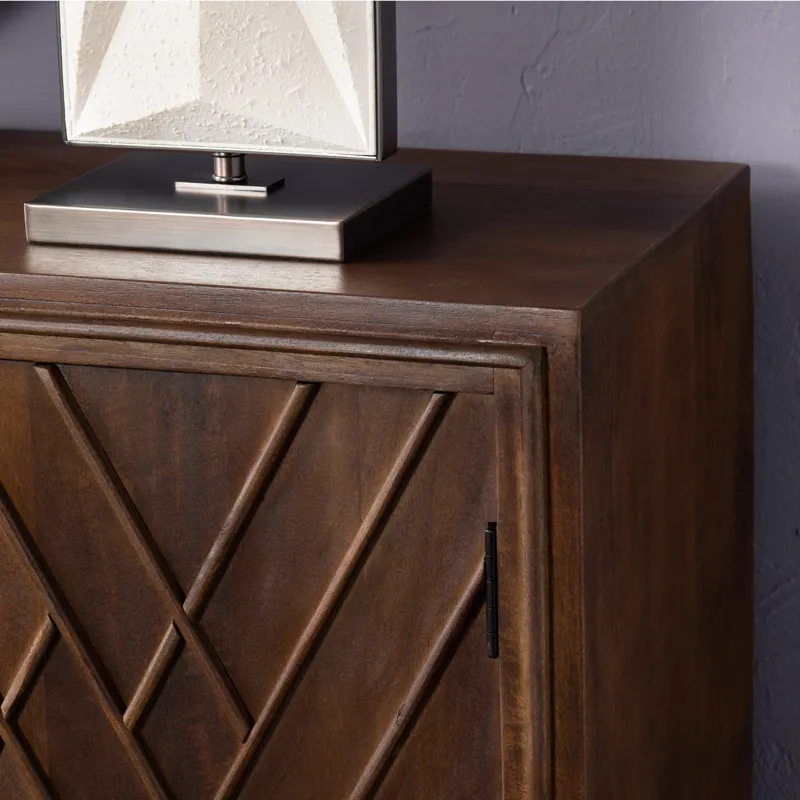 Solid Wood 4-door Media Credenza/sideboard