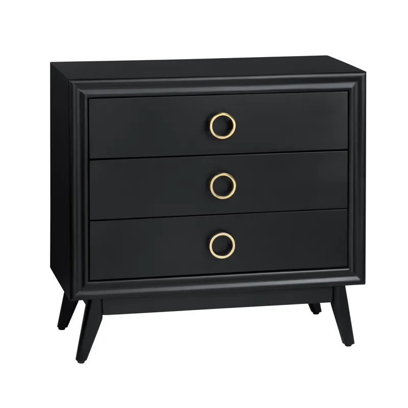 3-drawer Black Accent Chest