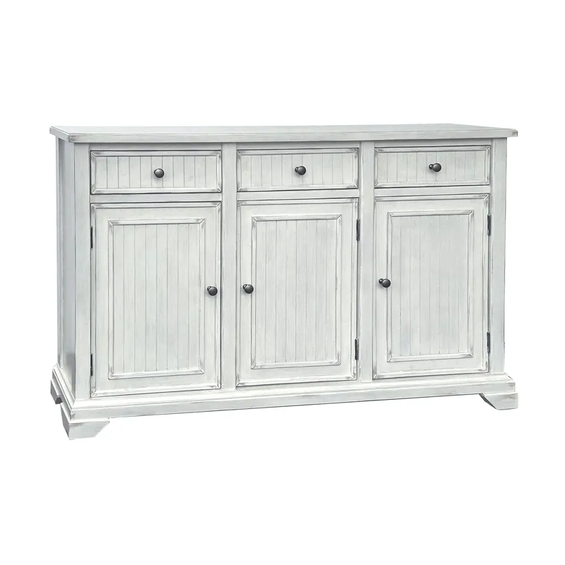 3-door, 3-drawer White Sideboard/credenza