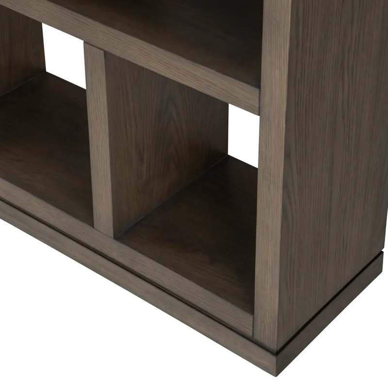 Brown Wooden Eight Shelf Etagere Bookcase