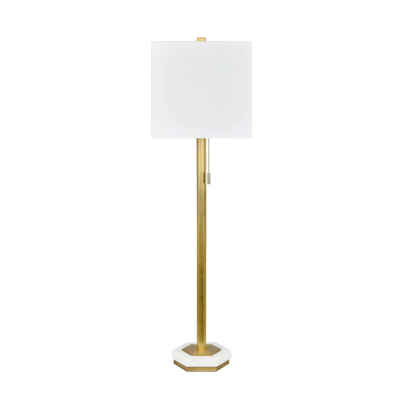 Gold Metal Table Lamp With Linen Shade