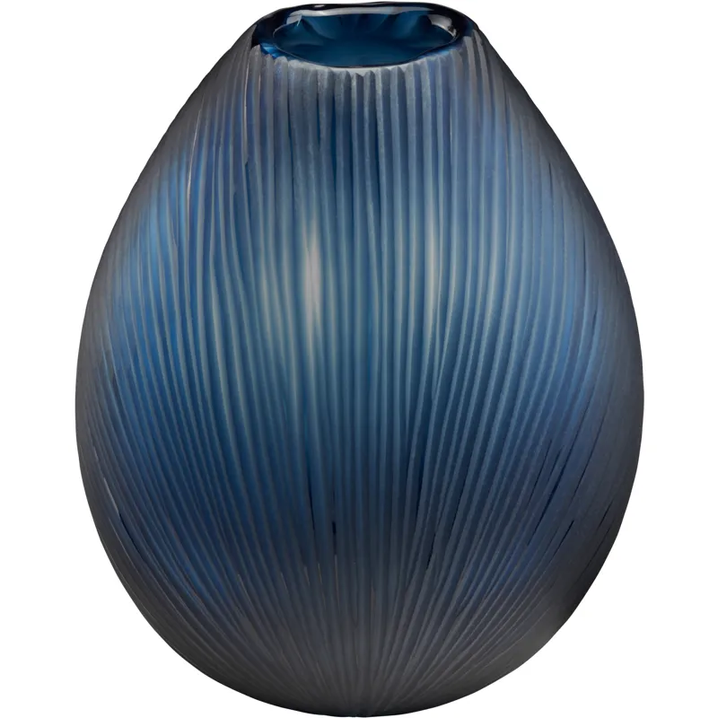 Whaley Small Blue Textured Modern Glass Vase