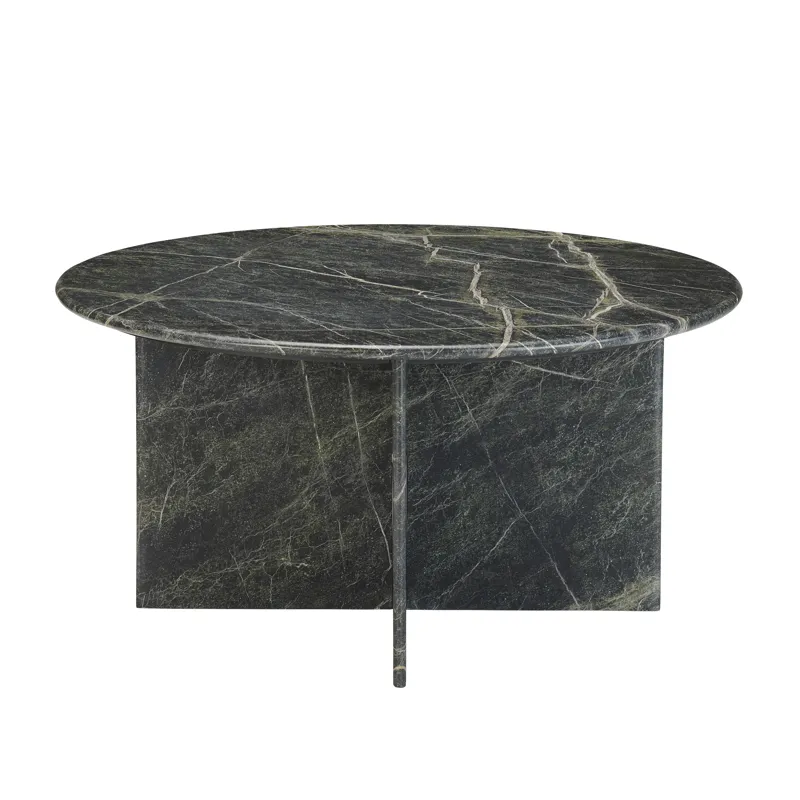 Dark Green Marble Round Coffee/cocktail Table