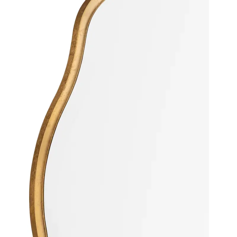 Aurora Scalloped Gold-edged Round Wall Mirror