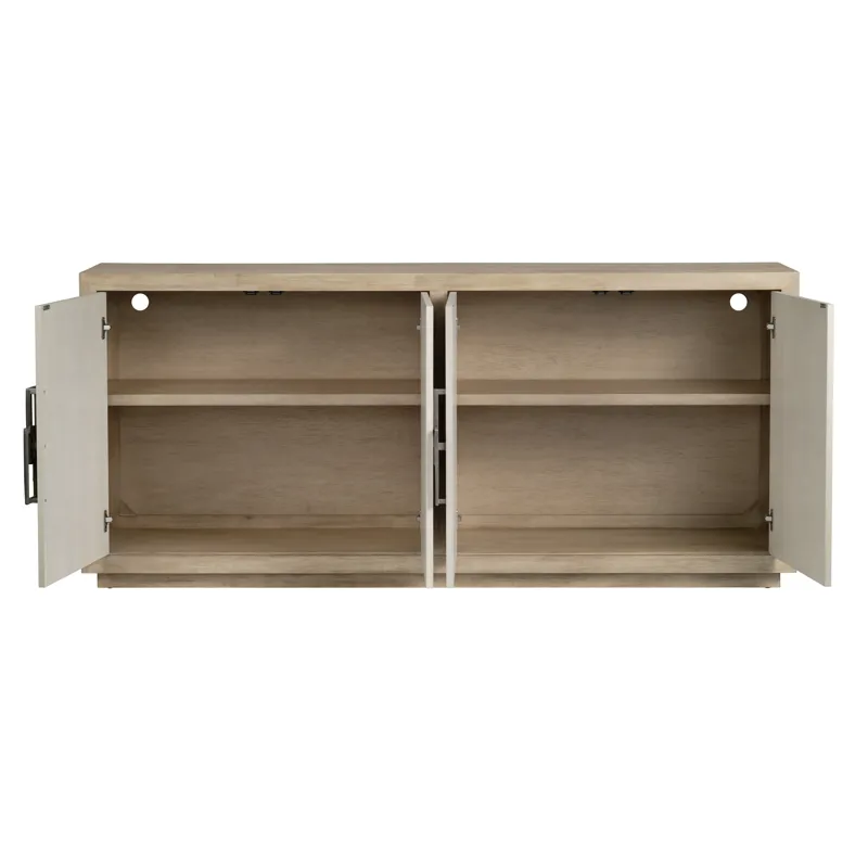 Tan & Cream 4-door Media Credenza/sideboard