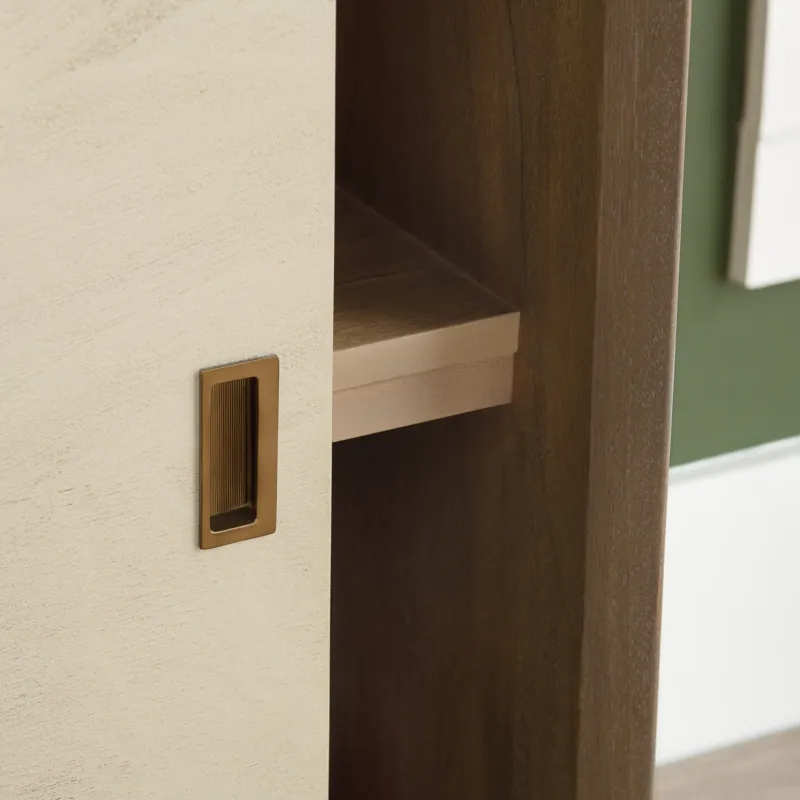 Natural Brown 2 Sliding Door Media Credenza/sideboard