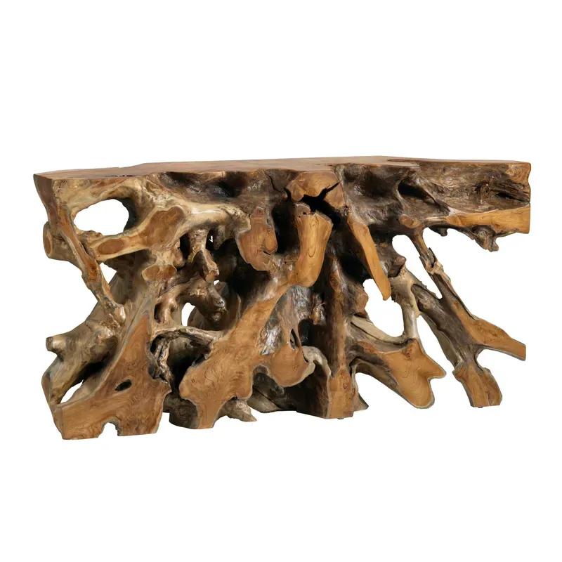 Natural Teak Root Console Table