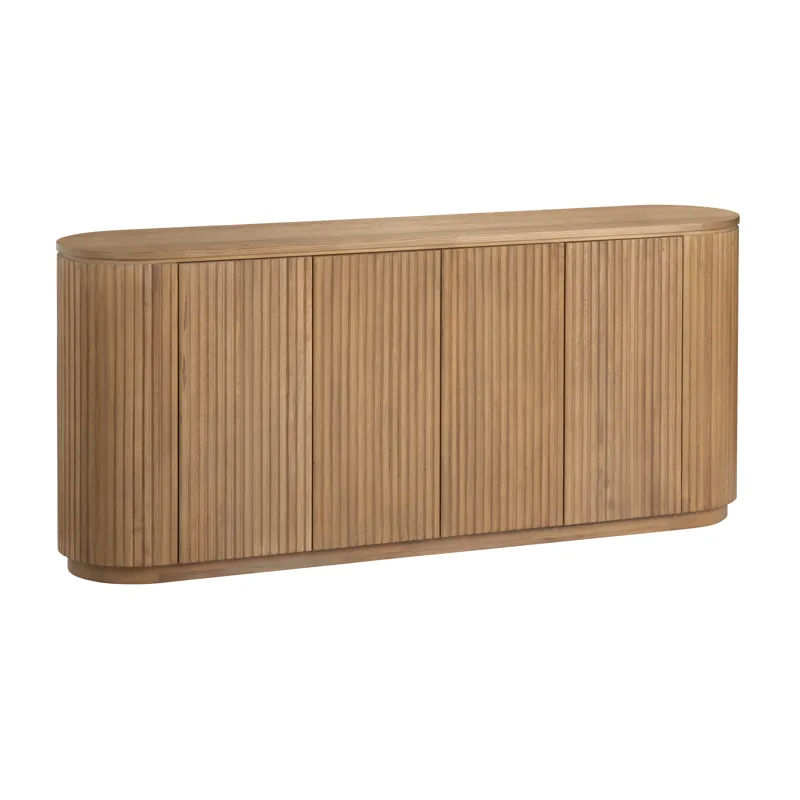 Honey Brown 4-door Credenza/sideboard