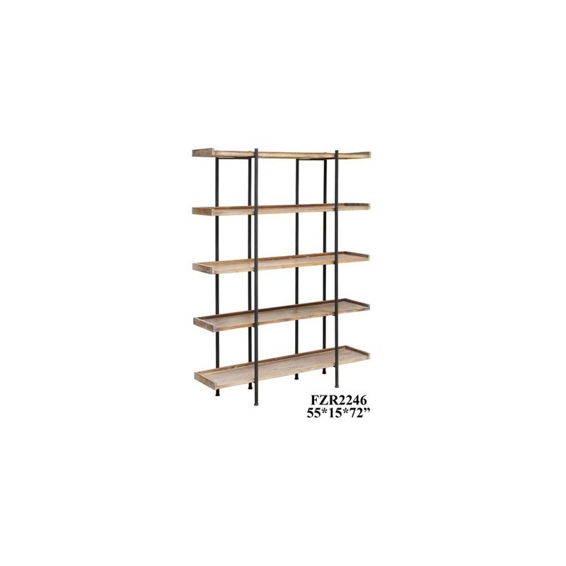 Wingate Rustic Wood And Metal 4 Shelf Etagere