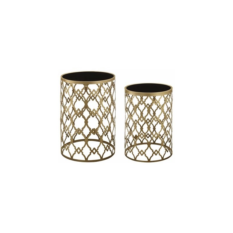Monaco Gold And Black Mirror Tables