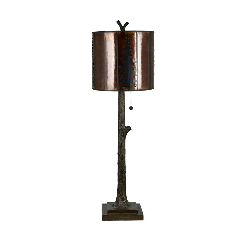 Set Of 2 Resin Buffet Lamp With Mica Shade