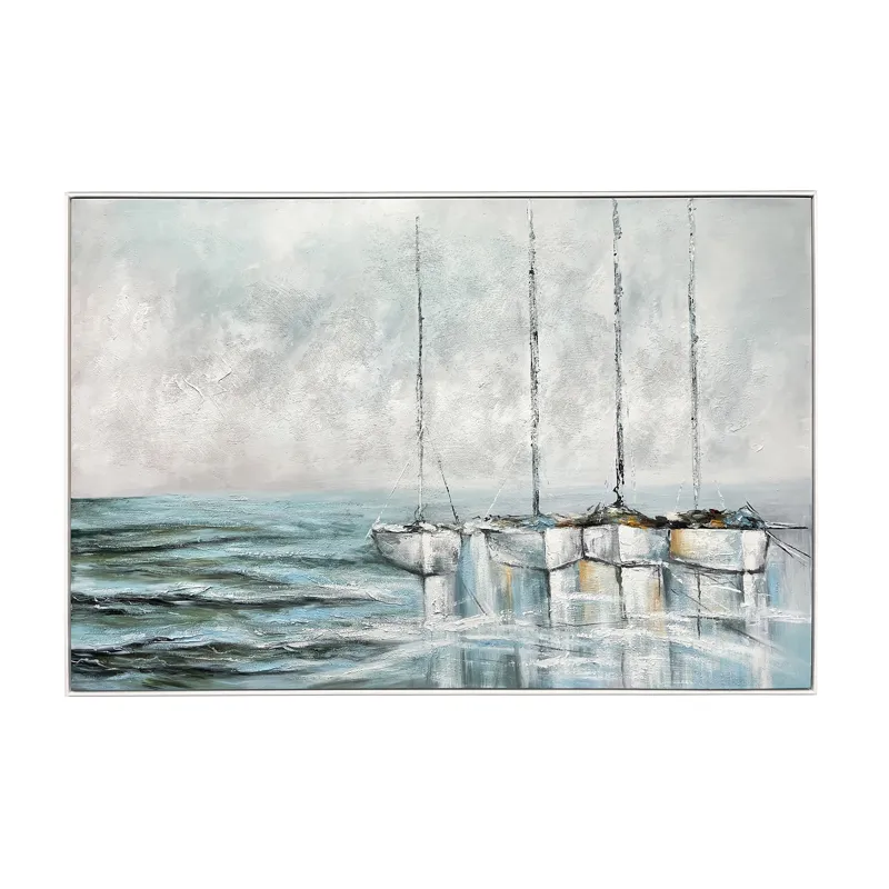 Harbor Reflections Framed Canvas Wall Art