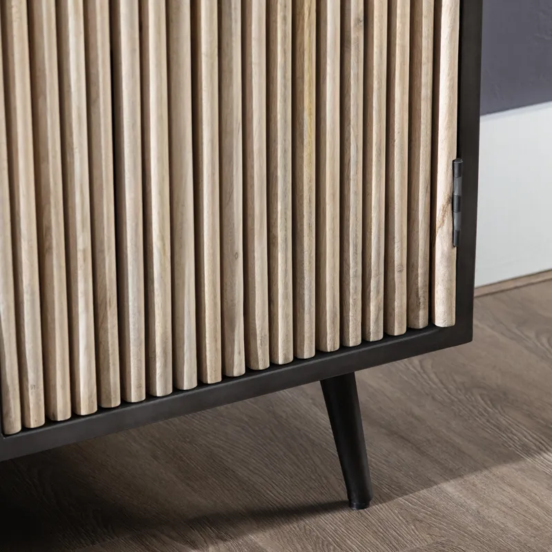 Solid Wood & Metal 3-door, 2-drawer Media Credenza/sideboard
