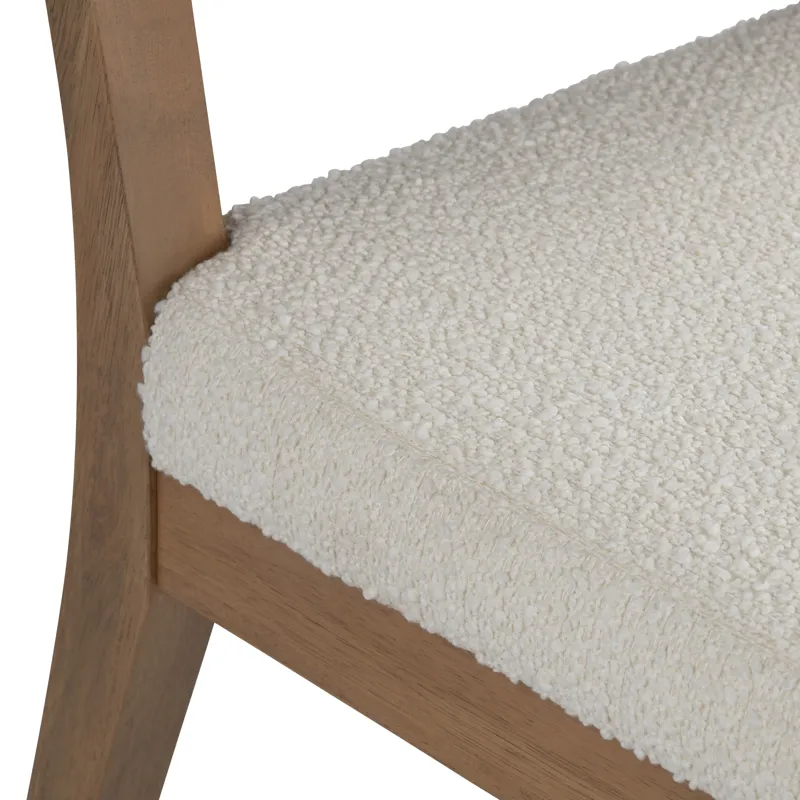 Textured Cream Upholstered Dining Side Chair