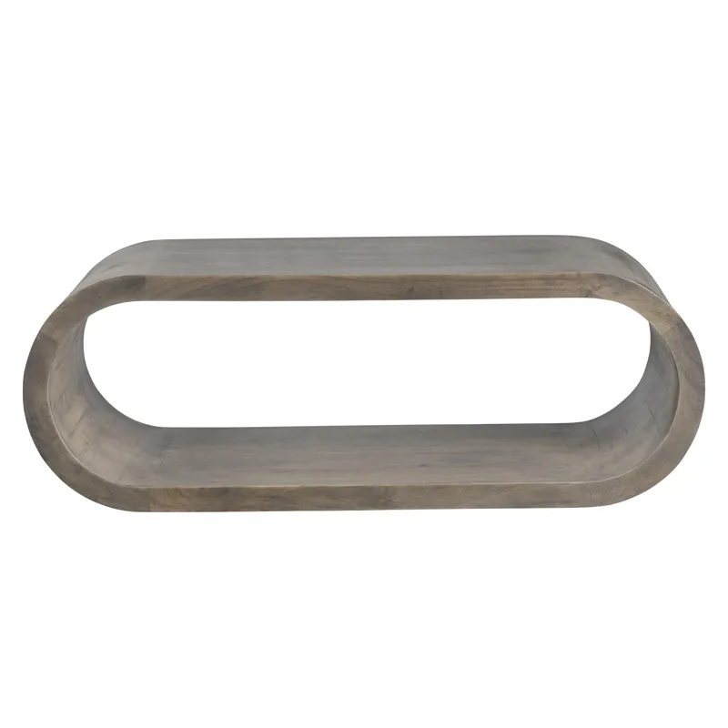 Grey Mango Wood Cocktail Table With Shelf