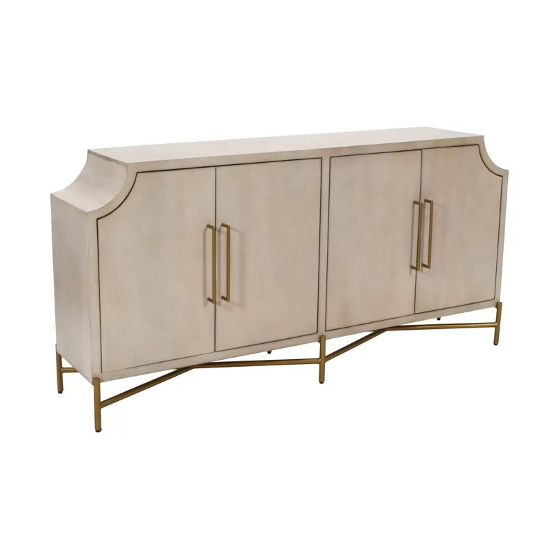 Cream With A Brown Undertone 4-door Media Credenza/sideboard