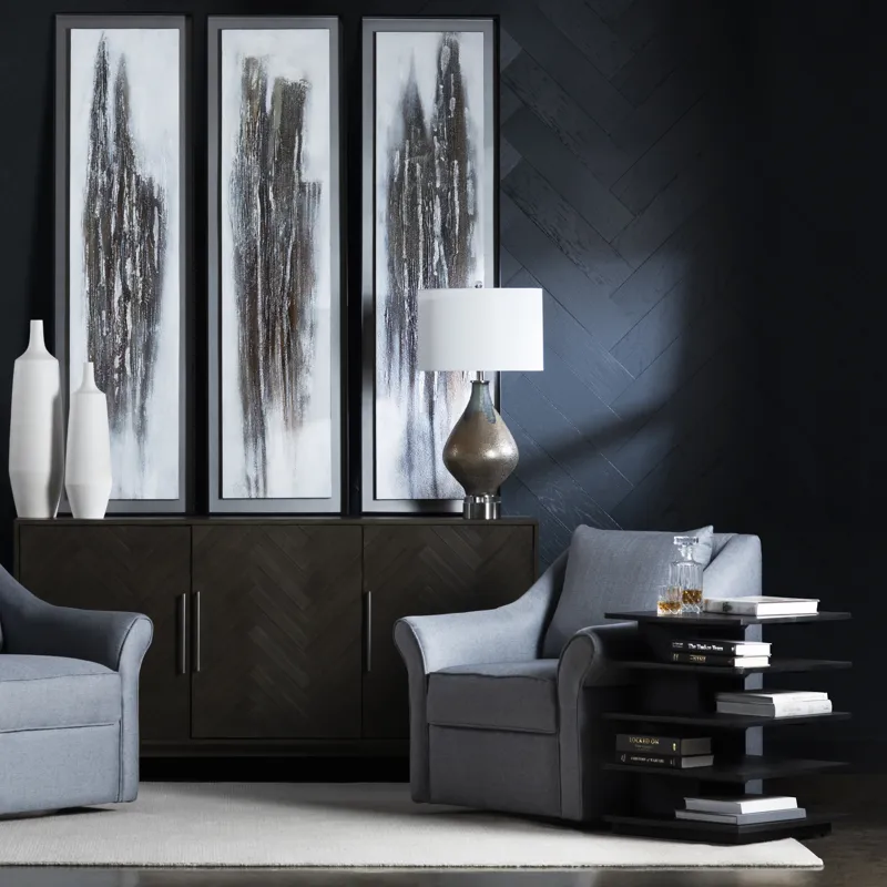 Moody Blown & Carved Glass Table Lamp