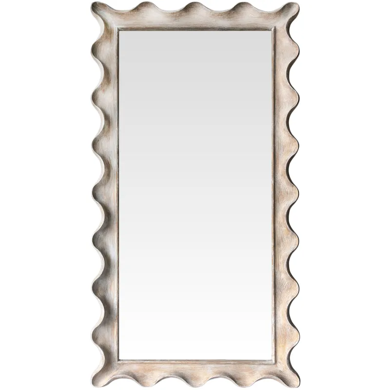 Wavescape Distressed Wave Edge Rectangular Full Mirror