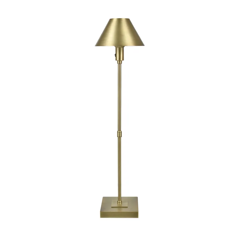 Metal Buffet Lamp With Gold Tapered Drum Shade