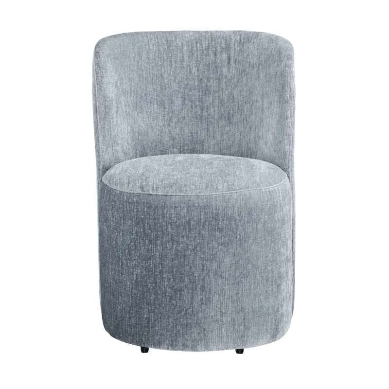 Set Of 2 Blue Upholstered Dining Chairs