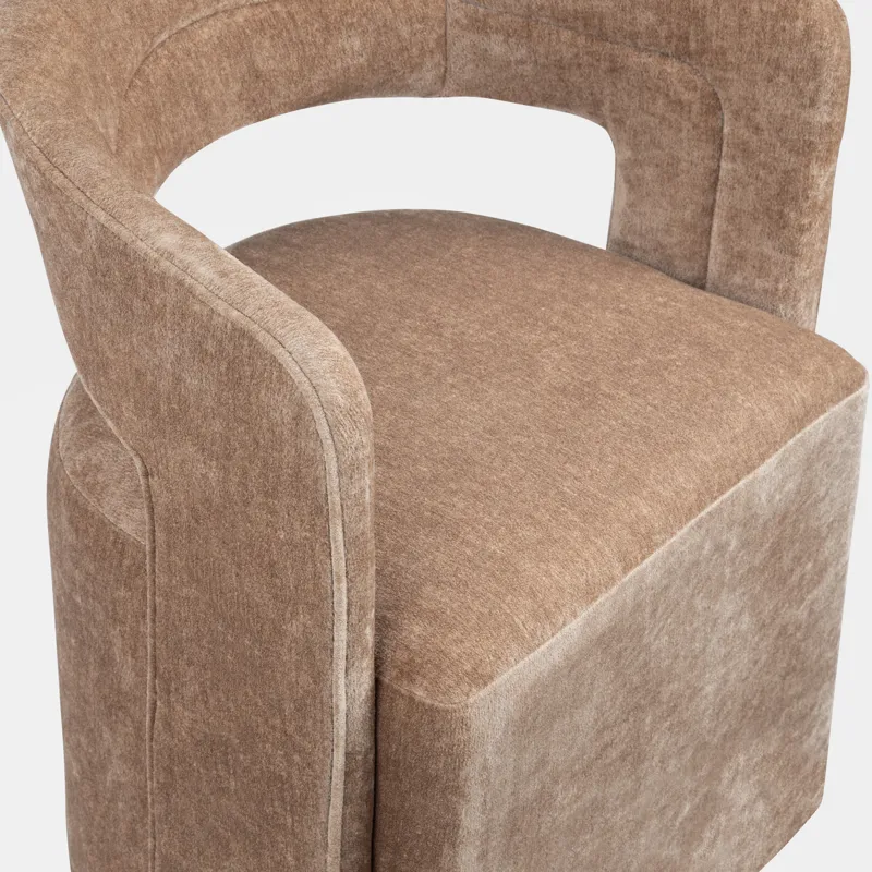 Set Of 2 Rust Upholstered Dining Chairs
