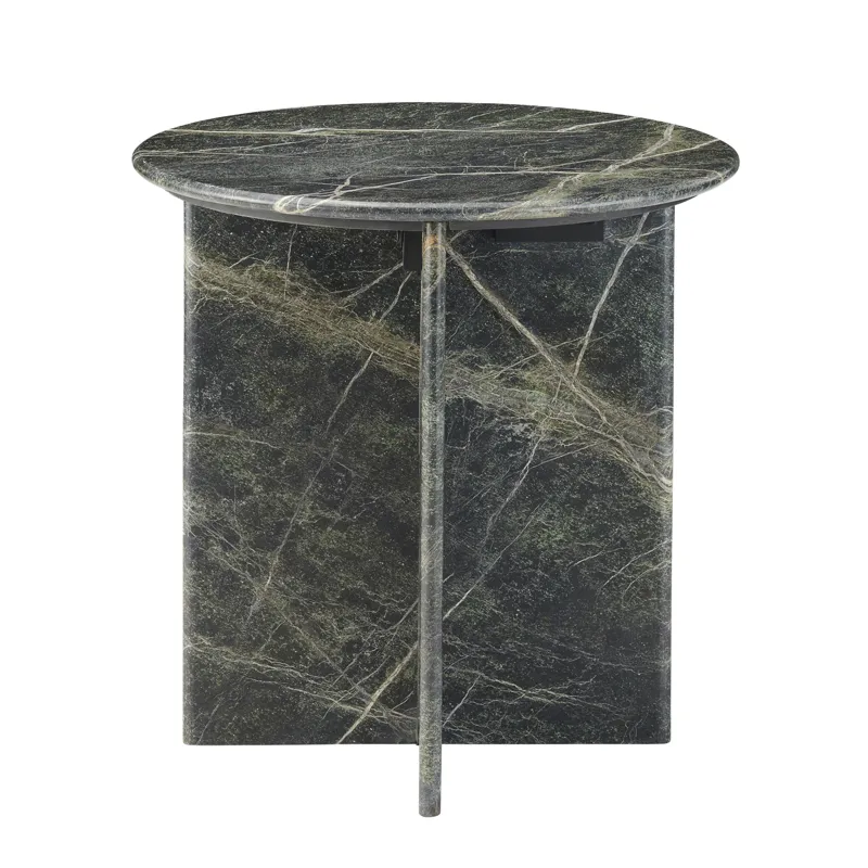 Dark Green Marble Accent End Table