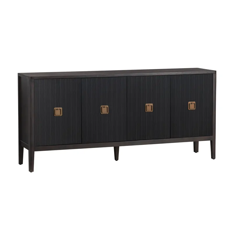 Dark Brown 4-door Media Credenza/sideboard