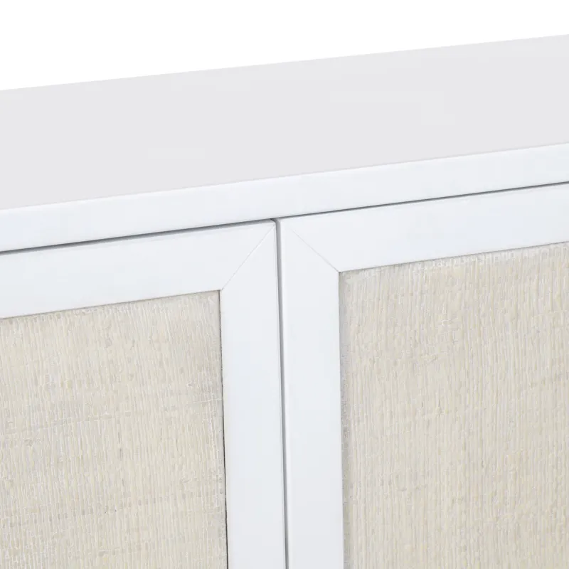 White-washed And Cream 4-door Media Credenza/sideboard