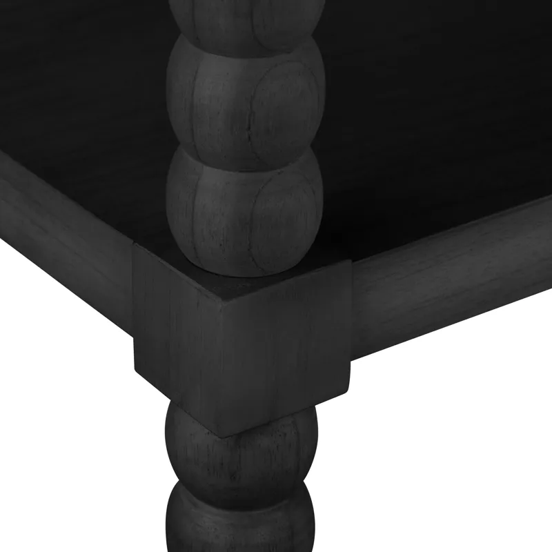 Mindi Wood 4-shelf Black Etagere