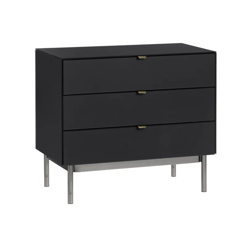 3 Drawer Black Accent Chest