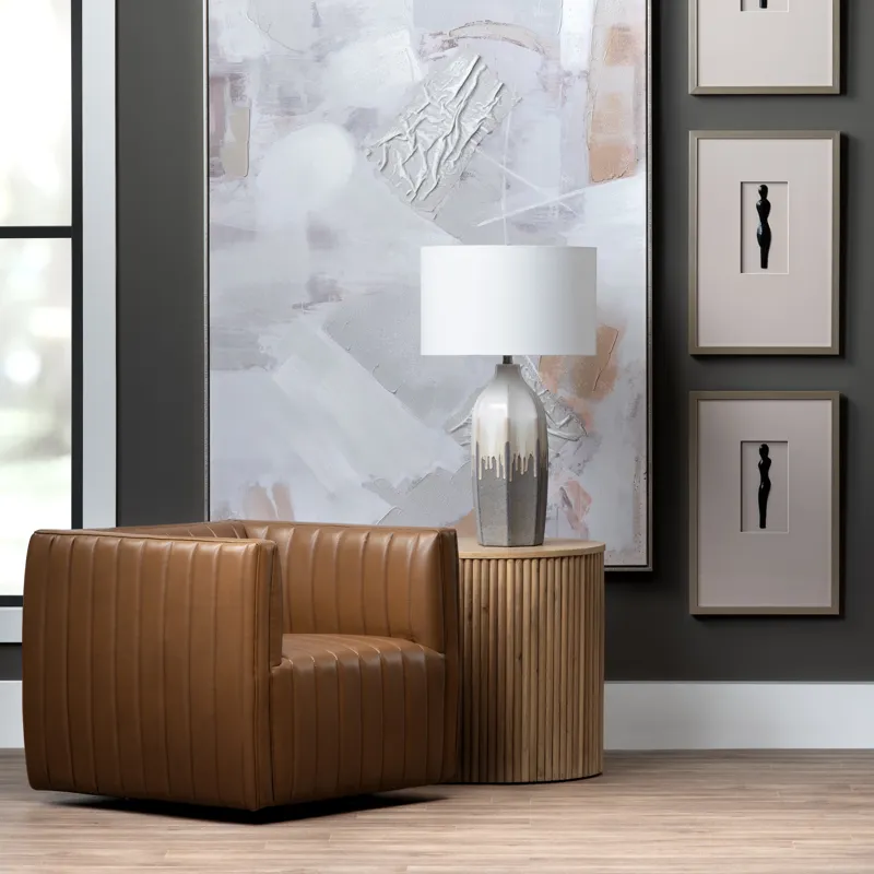 Set Of 2 Ceramic Table Lamp With Linen Shade