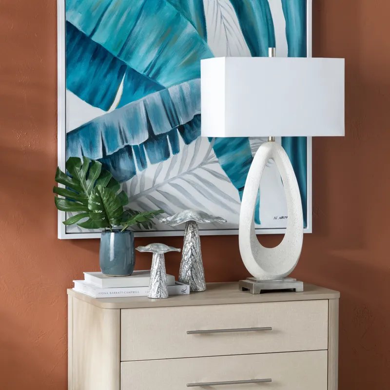 Set Of 2 Resin & Metal Table Lamp With Shade