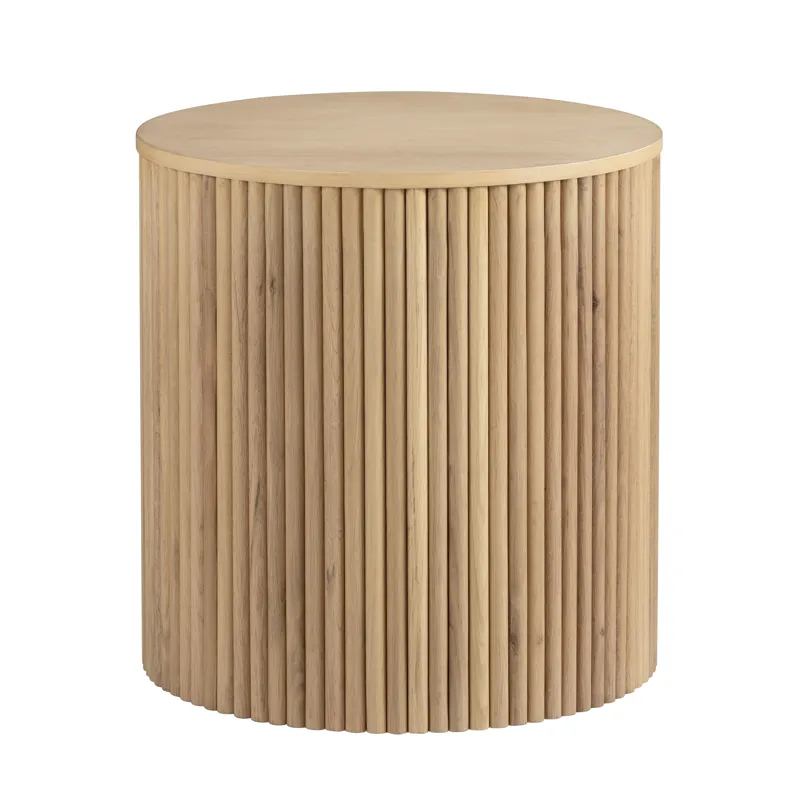 Round Fluted End Table