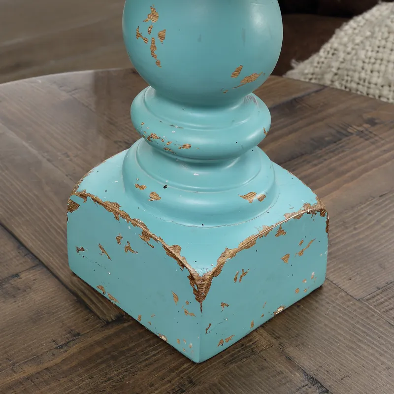 Kirksey Resin Distressed Turquoise Table Lamp