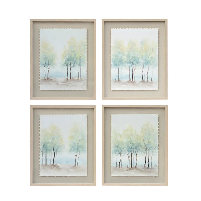 Pastel Forest 4-piece Framed Wall Art Set