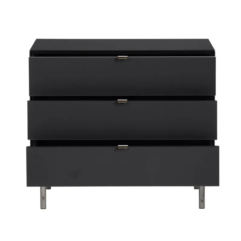 3 Drawer Black Accent Chest