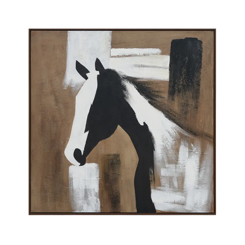 Stampede Rustic Horse Framed Canvas Wall Art