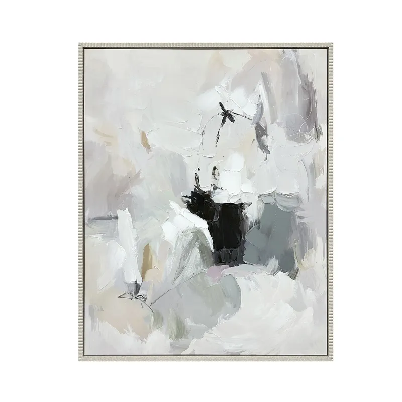 Clarke Abstract Neutral Framed Canvas Wall Art