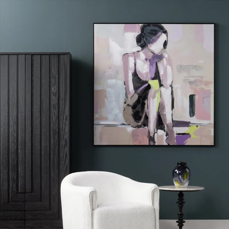 She\'s Electric Modern Abstract Framed Canvas Wall Art